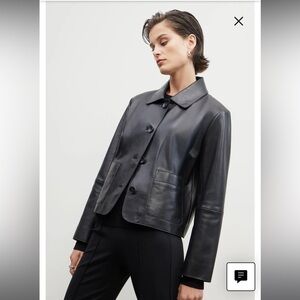 Nordstrom Crop Genuine Leather Jacket